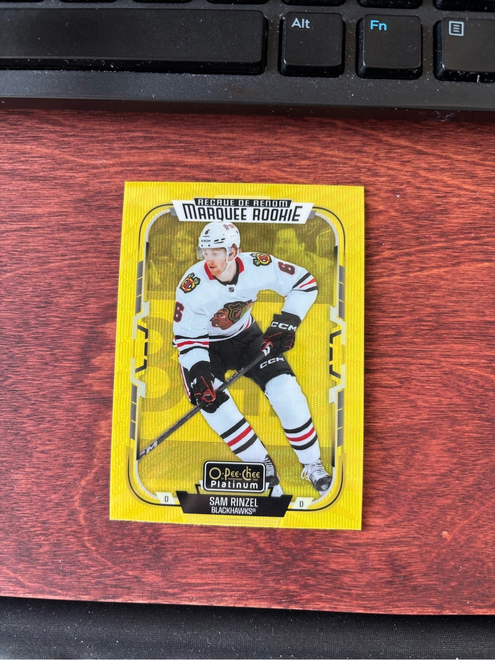 O Pee Chee Platinum Neon Yellow Surge Sam Rinzel Marquee Rookie Card